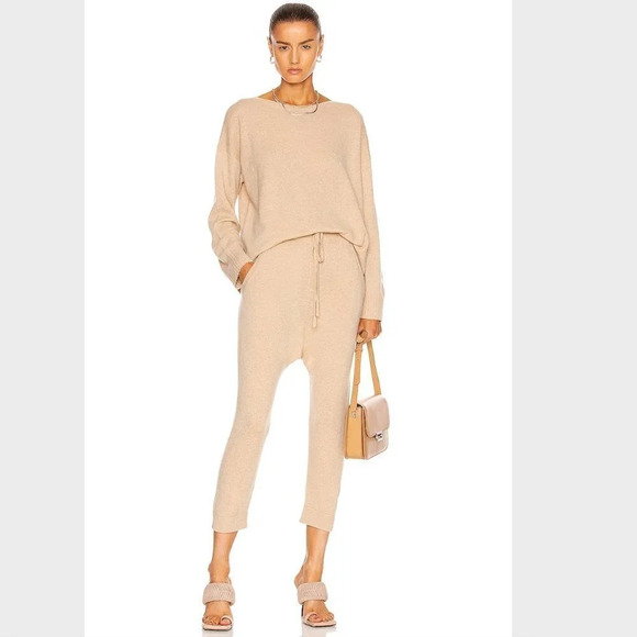 Nili Lotan Paris Cashmere Oatmeal Sweatpants S NWT $595 - Picture 3 of 7
